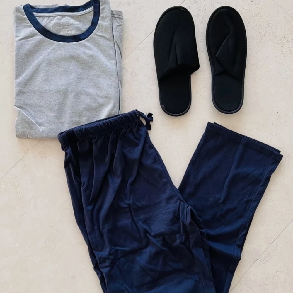 The White Company Charcoal Pajama Set